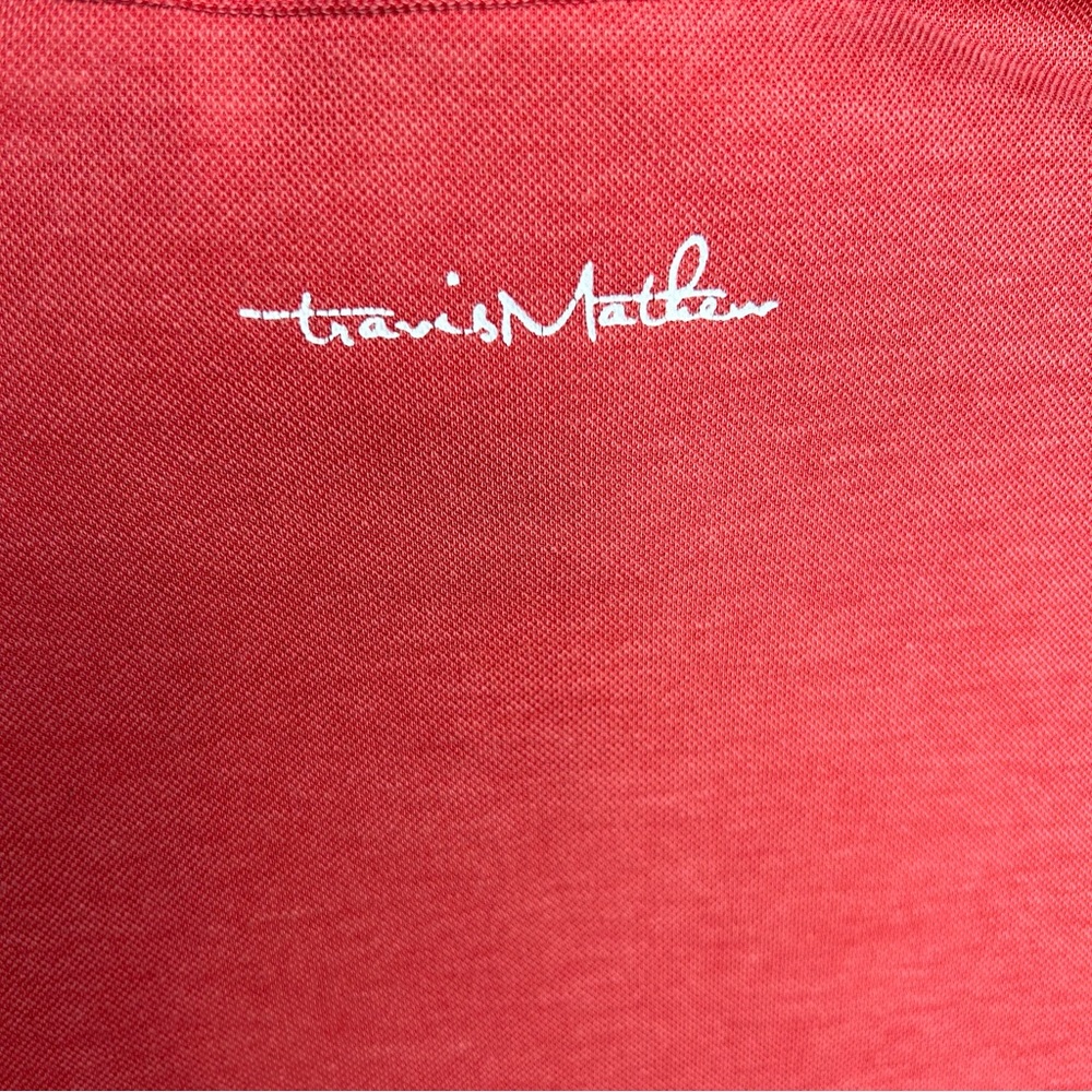 Travis Mathew Golf Polo Red Solid Pattern Men’s L… - image 4